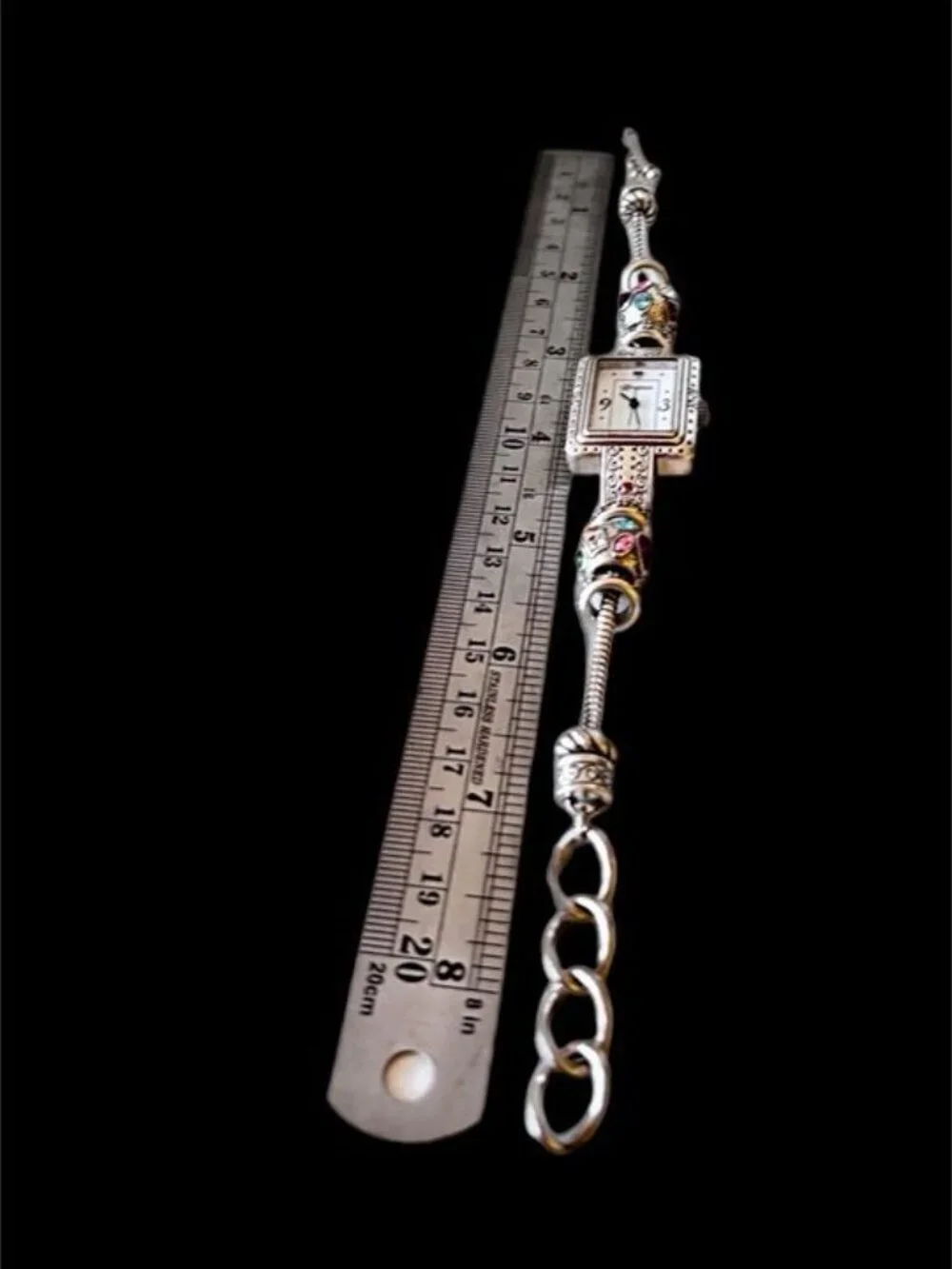 Brighton Short Hills Japan Movement Silver Watch Colorful Beads New Battery